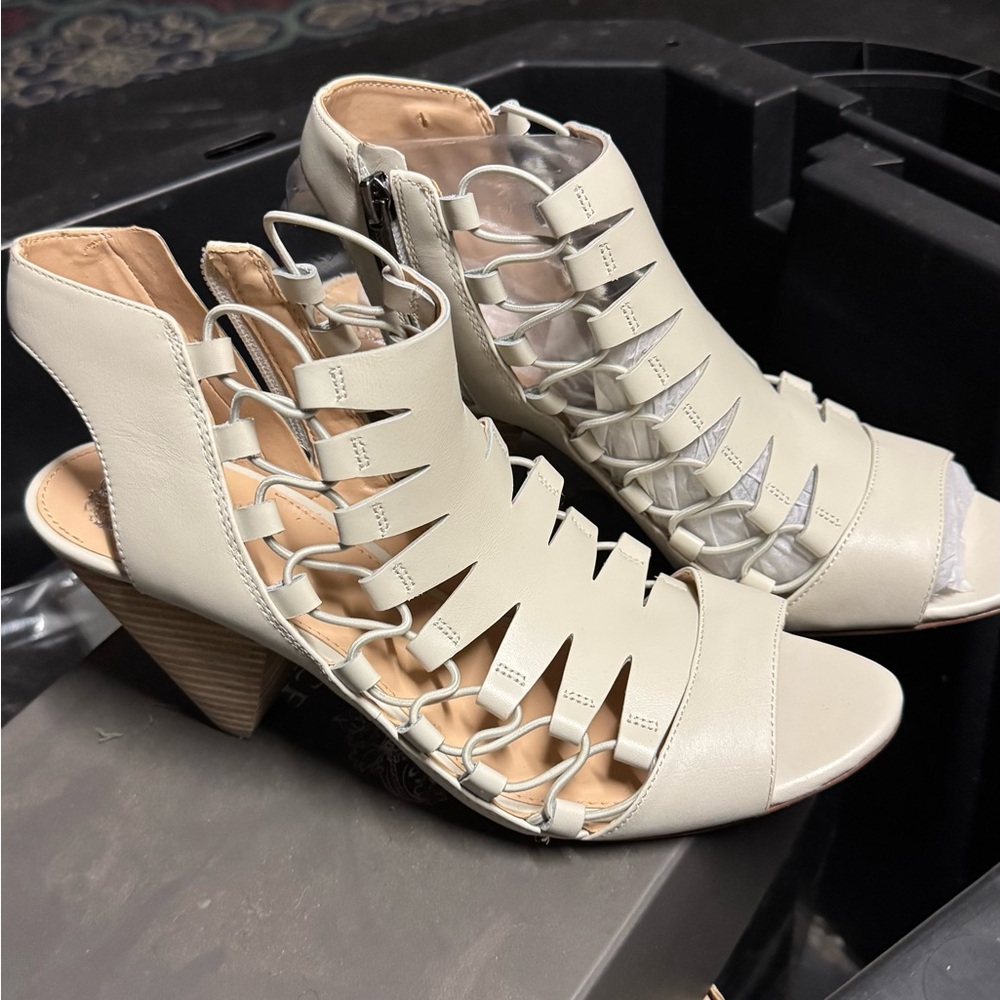 Vince Camuto White Strappy Heels